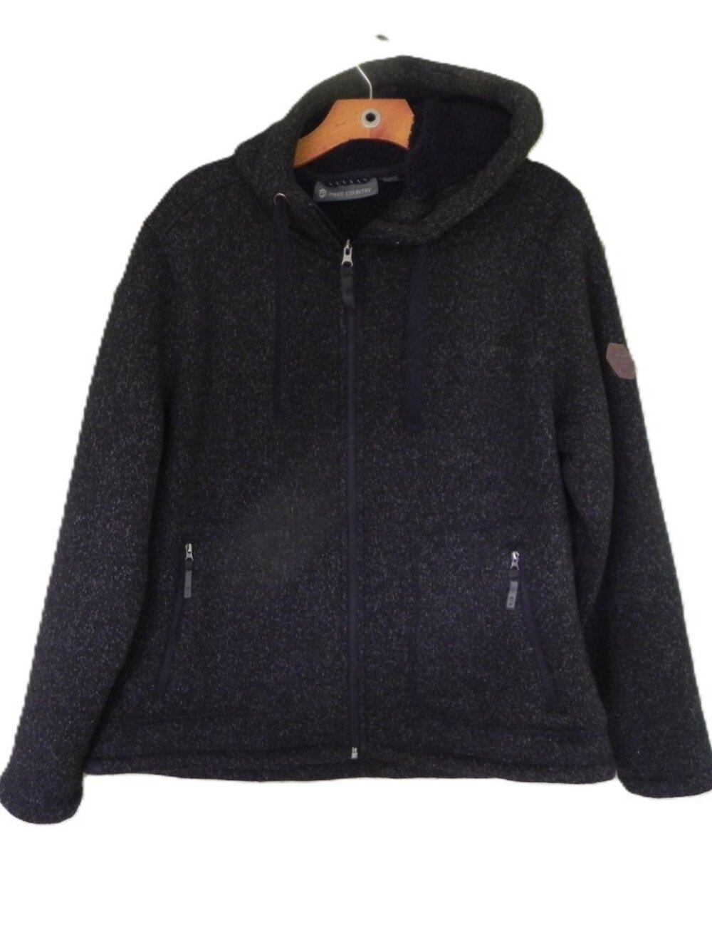 Free Country Sherpa Jacket Mens Size XL-measurement in description Black Marl